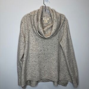 Jessica Simpson Speckled Knit‎ Cowl Neck Sweater Pullover Beige Women's Medium